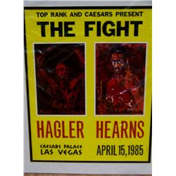 Le Roy Neiman Vintage poster THE FIGHT HAGLER HEARNS April 15,1985 Caesars Palace