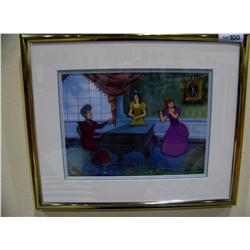 MUSIC LESSON HAND PAINTED LIMITED EDITION ORIGINAL FILM CEL 120/500 FRAMED W/ COA WALT DISNEY