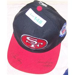 S.F. 49ers Hat Signed by Steve Young and Jerry Rice.