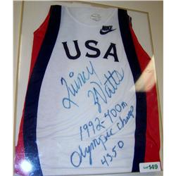 Quincy Watts Signed USA Nike Jersey.
