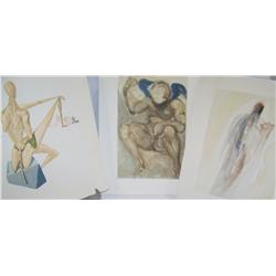 (3X $) 3 pI. Salvador Dali Collection of Orig. woodblocks from Divine Comedy Italian Edition 1965