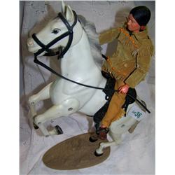TONTO ON the Lone Ranger's horse Silver--Vintage Toy