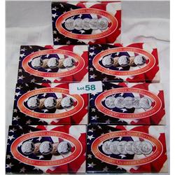(7X the Money) Denver Mint Uncirculated Quarter Sets. 1999-2001, 2004, 2006, 2008, 2009.