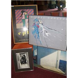 (4) Piece framed art lot 1. Lithograph, 3. Posters all framed from Moore Kissing Collection