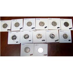 (13) Piece Coin Lot Inclu:(6) Indian Heads (5) Jefferson Head Nickels3 proofs (2) Liberty Head