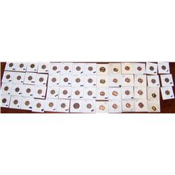 Collection of 55 Lincoln haed Pennies as shown