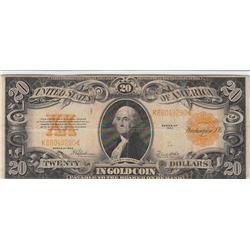 $20 GOLD CERTIFICATE 1922 BOLD ORANGE REVERSE