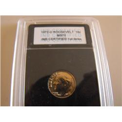 1972 D ROOSEVELT DIME MS 70 FULL STRIKE