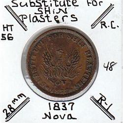 HARD TIME TOKEN SHIN PLASTERS 1837 SHARP DETAILS