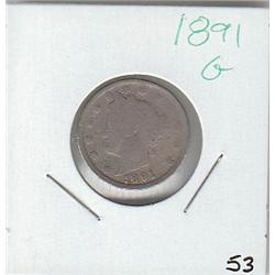1891 LIBERTY V NICKEL