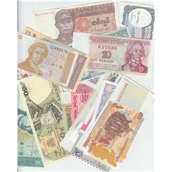 LOT OF 25 FOREIGN BANKNOTES UNCIRCULATED ALL DIFFERENT