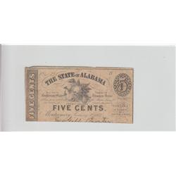 5 CENT FRACTIONAL ALABAMA 1863 CSA CONFEDERATE