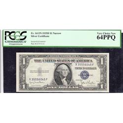 $1 NARROW SILVER CERTIFICATE 1935d PCGS 64 PPQ