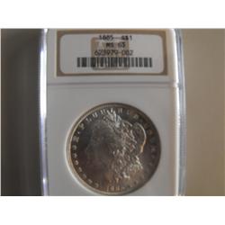 NGC MS 63 1885 $1 SILVER MORGAN