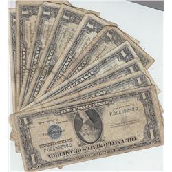 $1 SILVER CERTIFICATE GROUP OF 10 1935 1957