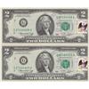 Image 1 : 2 CONSECUTIVE $2 FIRST DAY ISSUE FRN 1976 STAMPED