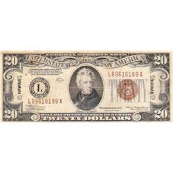 $20 HAWAII EMERGENCY ISSUE FRN 1934 ALWAYS POPULAR