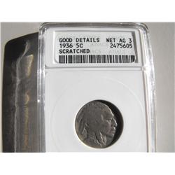 1935 BUFFALO NICKEL ANACS