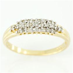 0.34Ct Genuine 27 Diamond Yellow 9K Gold Ring (JEW-9111X)
