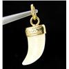 Ivory Carved Horn Pendant w/ Gold Vermeil (JEW-2401)