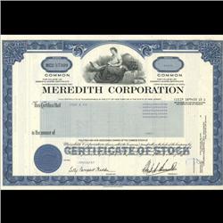 1980s Meredith Corp Stock Certificate Scarce Blue (COI-3425)