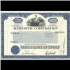 1980s Meredith Corp Stock Certificate Scarce Blue (COI-3425)