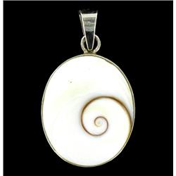 Sterling Mother of Pearl Oval Pendant (JEW-2023)