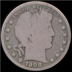 1908D Barber 50c Circulated (COI-8780)