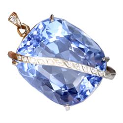 168ctw Blue Quartz Sterling Pendant (JEW-2161)