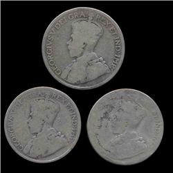 1918-19 Canada 25c 3 Pcs Better Circulated (COI-8598)