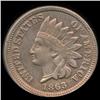 1863 Indian 1c AU+ (COI-8745)
