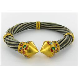 193ctw Elephant Tail 22k Gold Bangle Bracelet (JEW-1765)