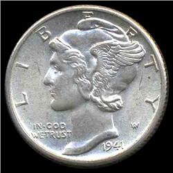 1941 Mercury Dime Choice MS64 FB (COI-8384)