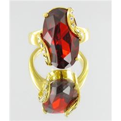 45.4ctw Lab Diamond/Garnet Gold Vermeil Ring (JEW-1532)