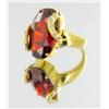 Image 2 : 45.4ctw Lab Diamond/Garnet Gold Vermeil Ring (JEW-1532)