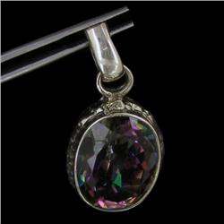 56ctw Rainbow Mystic Topaz Silver Pendant (JEW-2453)