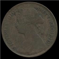 1877 Victoria Halfpenny Better Grade (COI-7131)