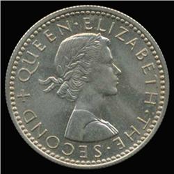 1956 New Zealand Six Pence Super GEM MS65+ (COI-6801)