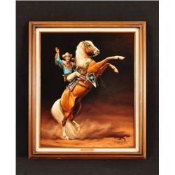 Roy Rogers and Trigger Oil Painting RR