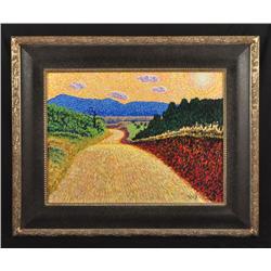 Ed. McCarthy Pointillism Oil Painting on Canvas