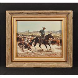 Brad Schmidt Watercolor Painting "Branding Time"