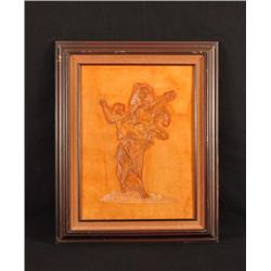 Roy Rogers & Trigger Tooled Leather Picture RR