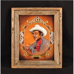 Roy Rogers Painted Tooled Leather Portrait RR