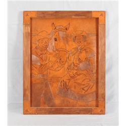 Roy Rogers Dale Evans Tooled Leather Portrait RR