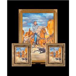 Three Roy Rogers King Of Cowboys Paintings RR