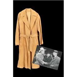 Roy Rogers Leather Trench Coat With Photograph RR