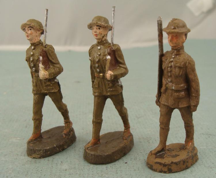 PRE-WWII ELASTOLIN GERMAN MADE COMP TOY SOLDIERS US