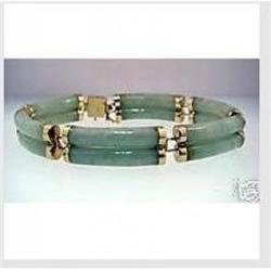 VINTAGE ESTATE 23 x 5.2MM JADE 22.6g BRACELET