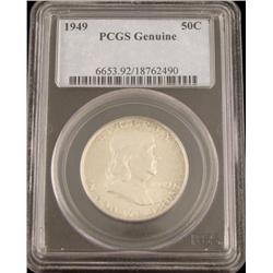 1949 PCGS Genuine Silver Franklin Half Dollar
