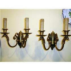 Pair of French solid brass sconces circa 1940